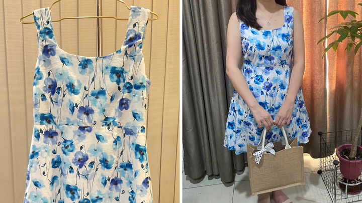 DIY Sleeveless A-Line Dress with Square Neckline | How to make a sleeveless dress