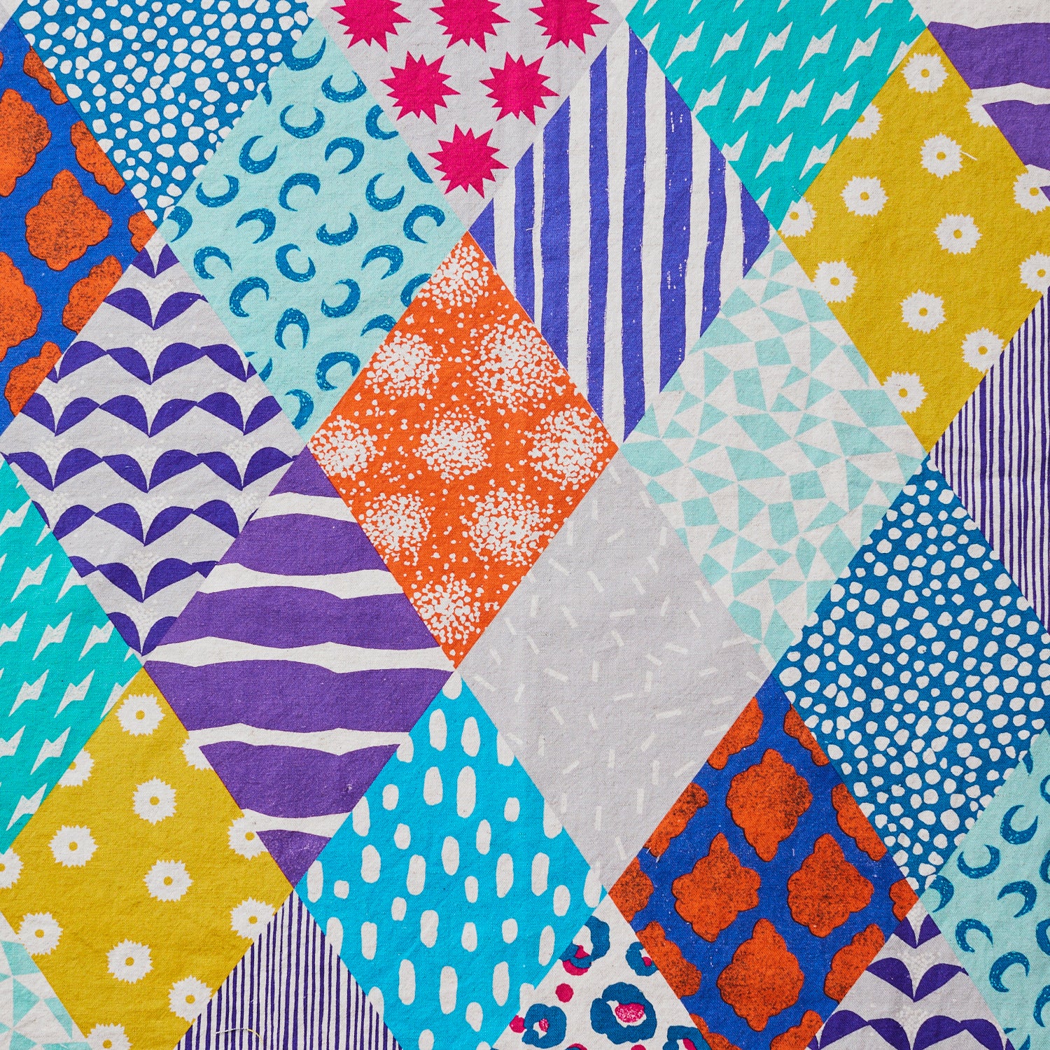 echino Rhombus Cotton Linen Canvas | Kokka Fabrics