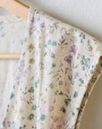 Antique Flowers Cotton Linen Sheeting - Green YPA-69040-1