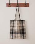 Yarn Dyed Linen Cotton Blend Banshu-ori Check Fabric - Off White x Black