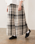 Yarn Dyed Linen Cotton Blend Banshu-ori Check Fabric - Off White x Black