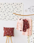 +HAyU Doves Embroidered Cotton Double Gauze - Brown