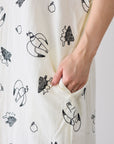 +HAyU Doves Embroidered Cotton Double Gauze - White
