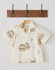 +HAyU Dogs Embroidered Cotton Double Gauze - White