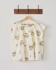 +HAyU Dogs Embroidered Cotton Double Gauze - White
