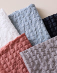 Waffle Squares Textured Cotton Lawn - Grey NFA-65960-961
