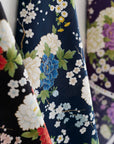 Japanese Peony Prints Cotton Sheeting - Navy YGA-79070-2