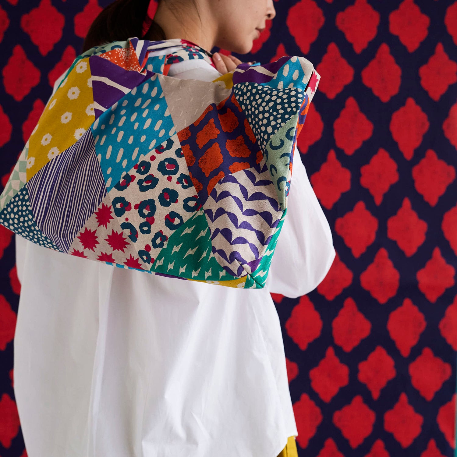 echino Rhombus Cotton Linen Canvas | Kokka Fabrics
