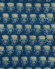 Indigo Dyed Block Printed Cotton Dobby