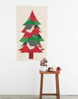 echino Xmas Tree Cotton Linen Canvas Panel Fabric EKX-98150-1
