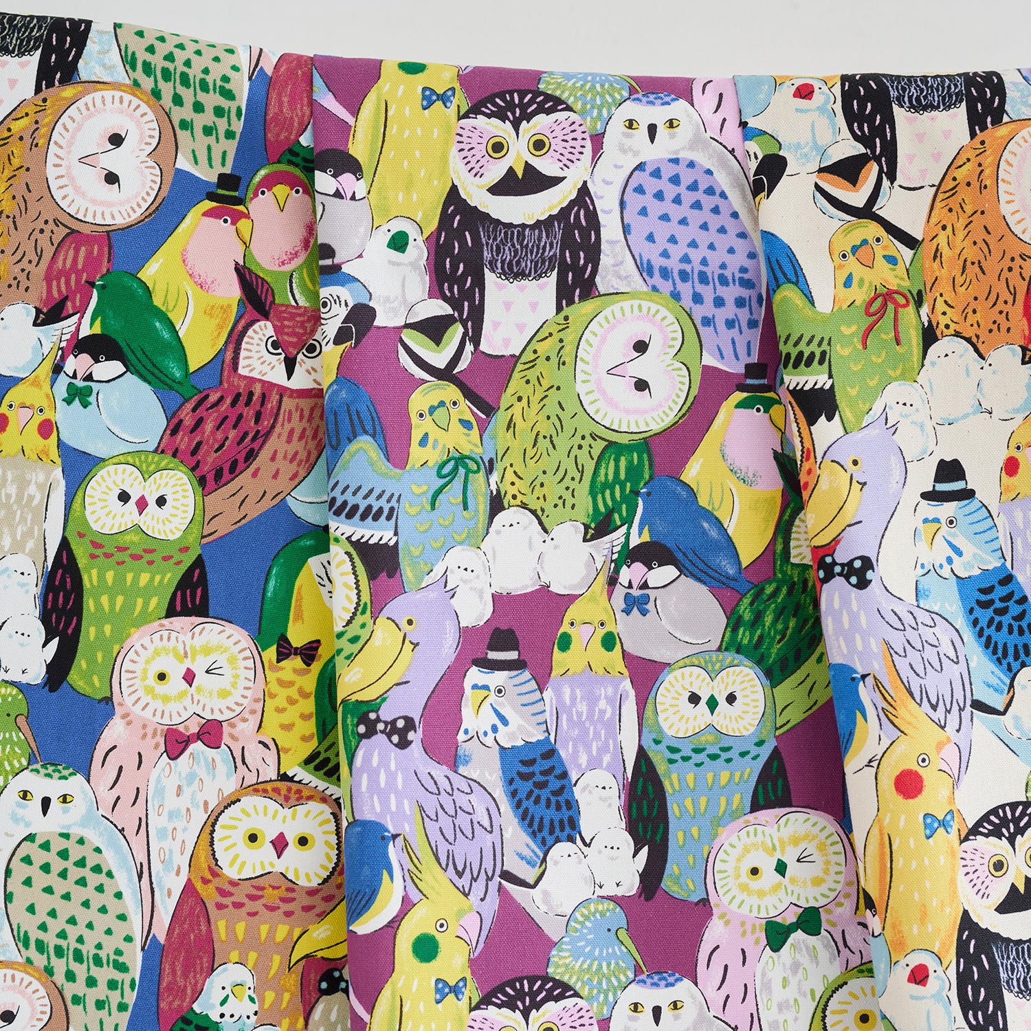 バードカービング　コガラ Powerful Animal Birds Retro Oxford | Kokka Fabrics