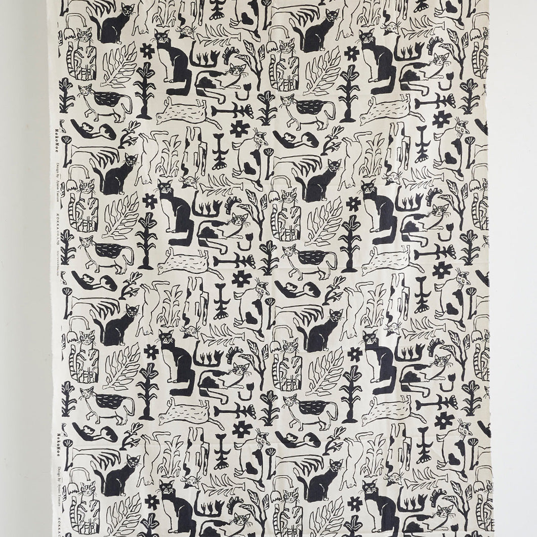 wandmee カネコアヤノ NekoNoe by Ayano Tamuro - Botanical Cats Cotton Linen Canvas