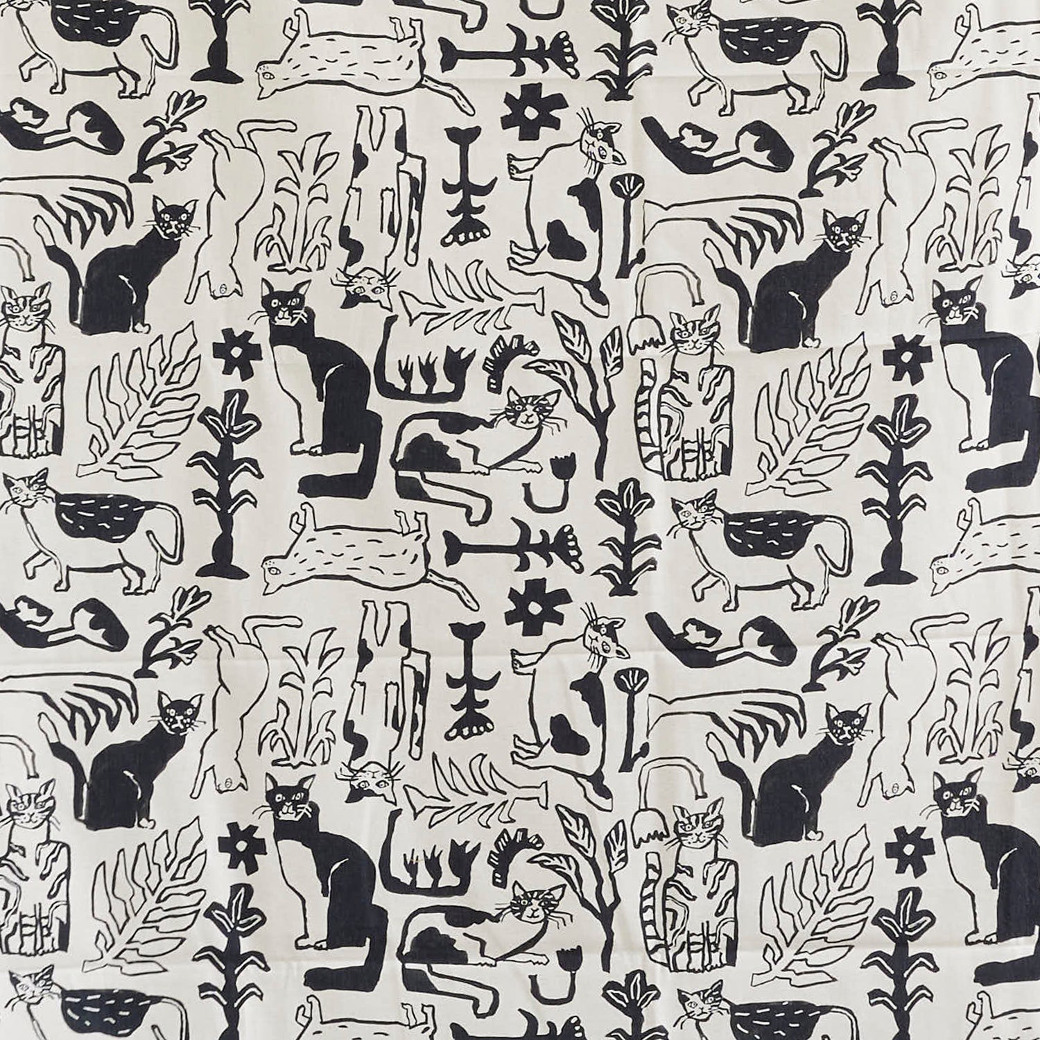 wandmee カネコアヤノ NekoNoe by Ayano Tamuro - Botanical Cats Cotton Linen Canvas