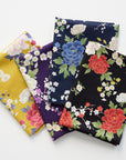 Japanese Peony Prints Cotton Sheeting - Navy YGA-79070-2