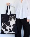 echino Nekonoe TWO CAT Cotton Linen Canvas Panel Fabric EYX-91100-100