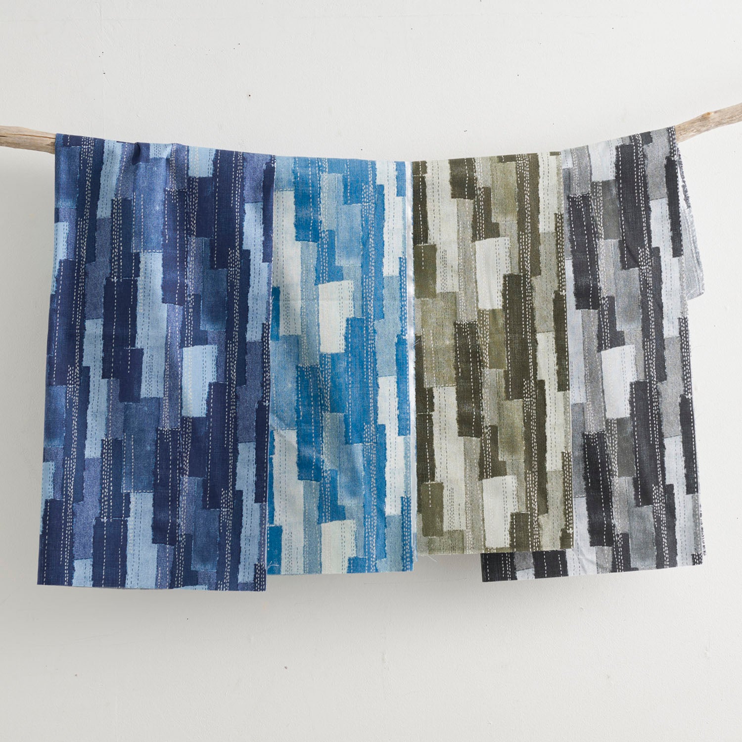 【 A-makkoページ 】 Sashiko Patchwork Print Cotton Twill | Kokka Fabrics