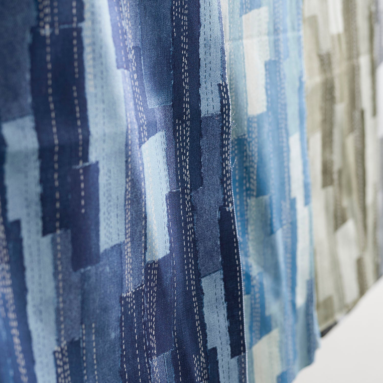 【 A-makkoページ 】 Sashiko Patchwork Print Cotton Twill | Kokka Fabrics
