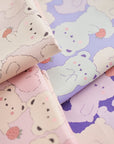 Pastel Bonbon Bear & Dog Cotton Oxford YKA-39030-1
