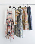 Pathway by Bookhou - Stones Cotton Linen Sheeting - Blue