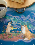365 Cat Art Moonlight Cat Cotton Sheeting