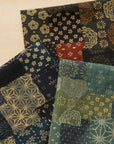 Patchwork Print Cotton Slub Fabric - Green