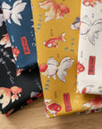 Japanese Goldfish Cotton Oxford - Navy