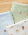 Monkey & Banana Cotton Double Gauze - Sax Blue