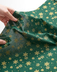 Glittery Snowflake Cotton Shirting - Red