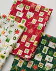 Christmas Letter Cotton Shirting - White