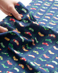 Christmas Stocking Cotton Shirting - Navy