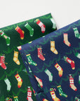 Christmas Stocking Cotton Shirting - Navy