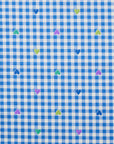 Gingham Heart Cotton Oxford - Blue