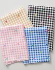 Gingham Heart Cotton Oxford - Blue