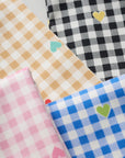 Gingham Heart Cotton Oxford - Blue