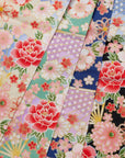 Japanese Sensu & Blossoms Printed Cotton Sheeting - Beige