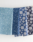 Denim Look Lace Cotton Oxford - Blue
