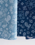 Denim Look Bandana Cotton Oxford - Blue