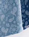 Denim Look Bandana Cotton Oxford - Light Blue