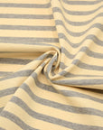 Striped Cotton Jersey Knit - Ecru x Grey
