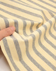 Striped Cotton Jersey Knit - Ecru x Grey