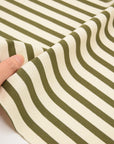 Striped Cotton Jersey Knit - Ecru x Khaki