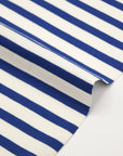 Striped Cotton Jersey Knit - White x Blue