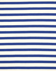 Striped Cotton Jersey Knit - White x Blue