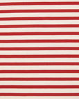 Striped Cotton Jersey Knit - White x Red