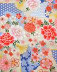 Japanese Sensu & Blossoms Printed Cotton Sheeting - Beige