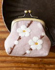 Floral Embroidery Frame Purse Kit - Cherry Blossom