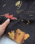 nani IRO Hana no toki niwa Organic Cotton Double Gauze - Black EGX-11440-1