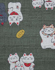 Funny Japan Lucky Cats Dobby Cloth YKA-31060-1