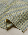 Yarn Dyed Gingham Seersucker Organic Cotton Fabric