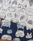 Doodle Animals Cat Cotton Linen Canvas YKA-36000-1